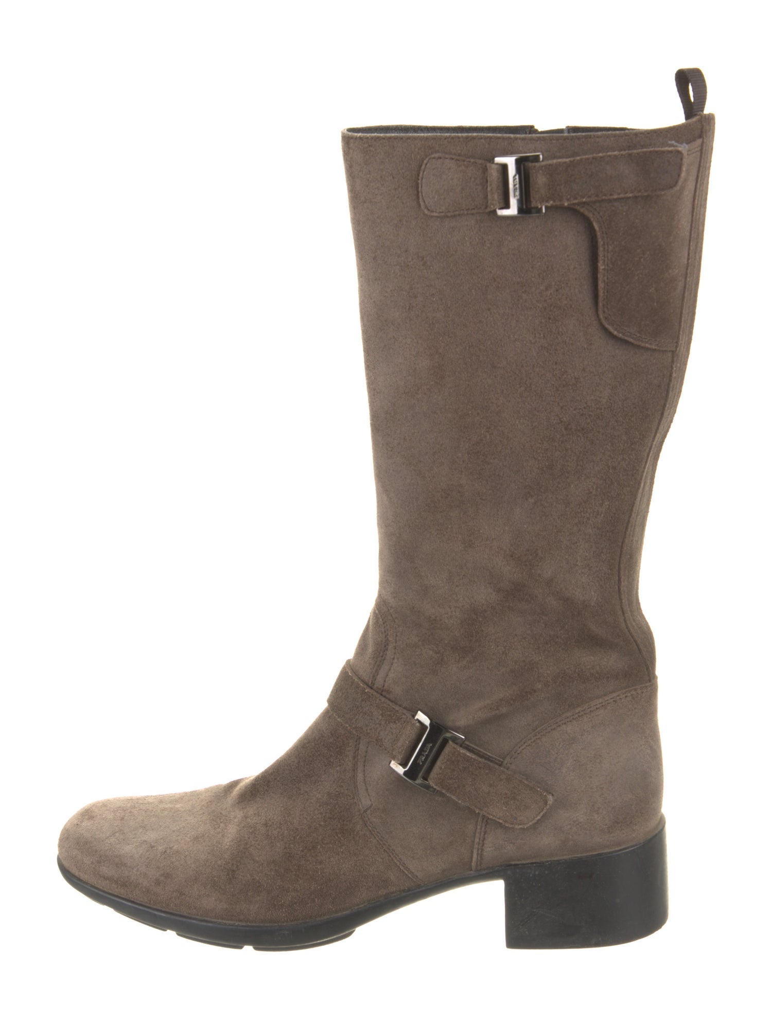 Prada Sport Suede Moto Boots Brown Boots, Shoes WPR120841 The