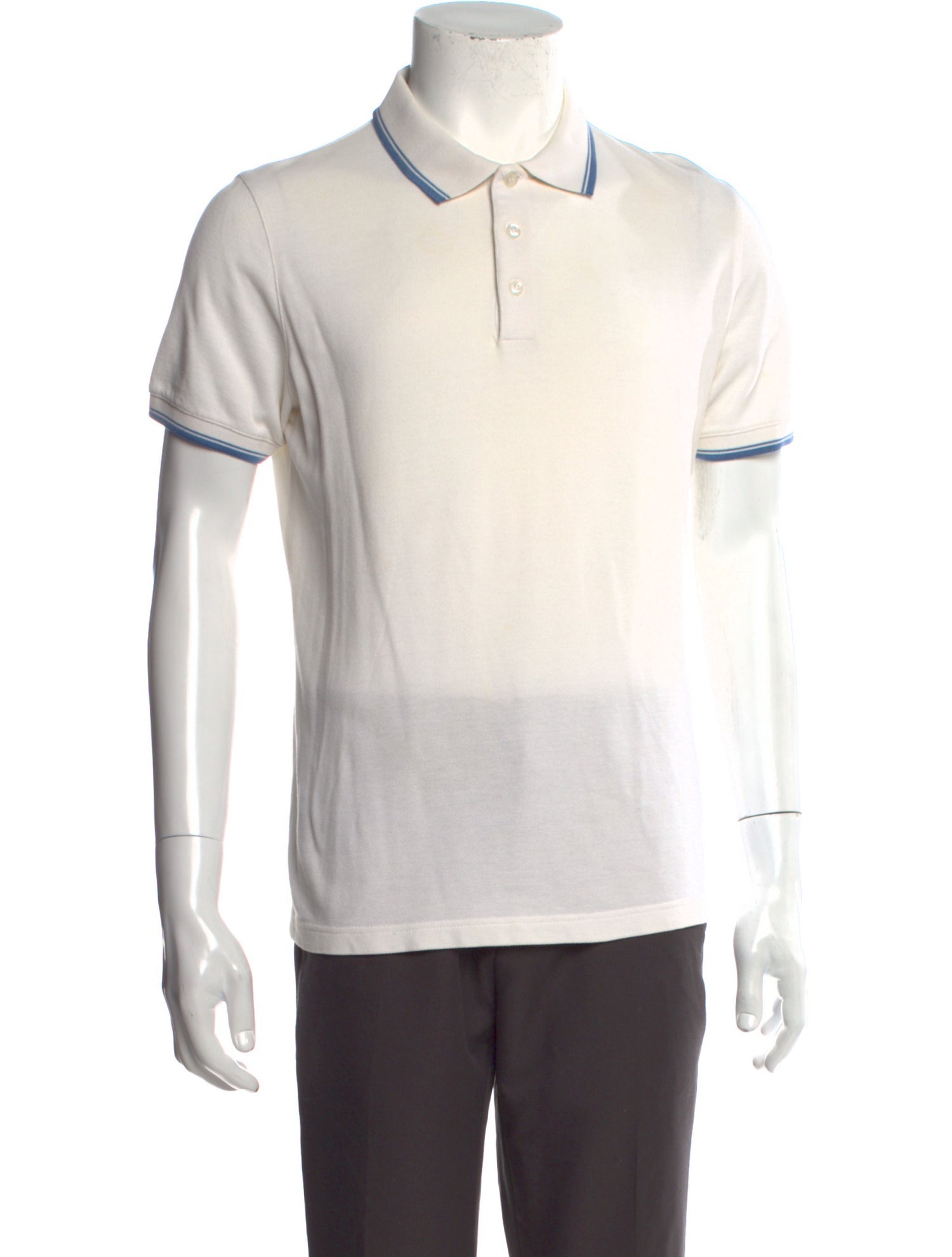 Prada Sport Collar Short Sleeve Polo Shirt Neutrals Polos, Clothing