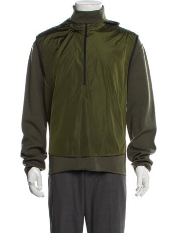 Prada Sport Sweaters Virgin Wool Colorblock Pattern Polo Sweater Us44, It54 | XXL