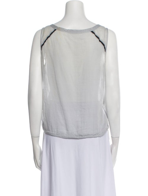 Prada Sport Scoop Neck Sleeveless Button-Up Top