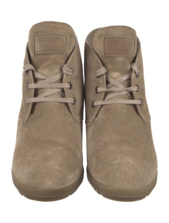Prada Sport Suede Lace-Up Boots