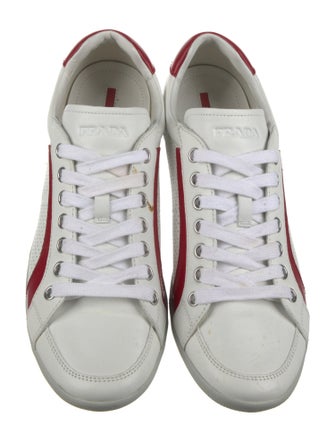 Prada Sport Leather Graphic Print Sneakers