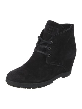 Prada Sport Suede Lace-Up Boots