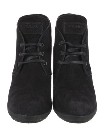 Prada Sport Suede Lace-Up Boots
