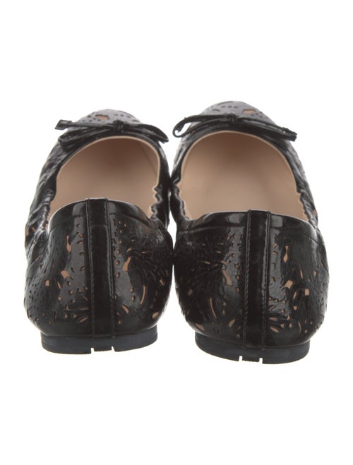 Prada Sport Patent Leather Lasercut Accents Ballet Flats