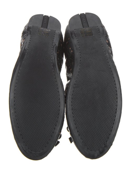 Prada Sport Patent Leather Lasercut Accents Ballet Flats