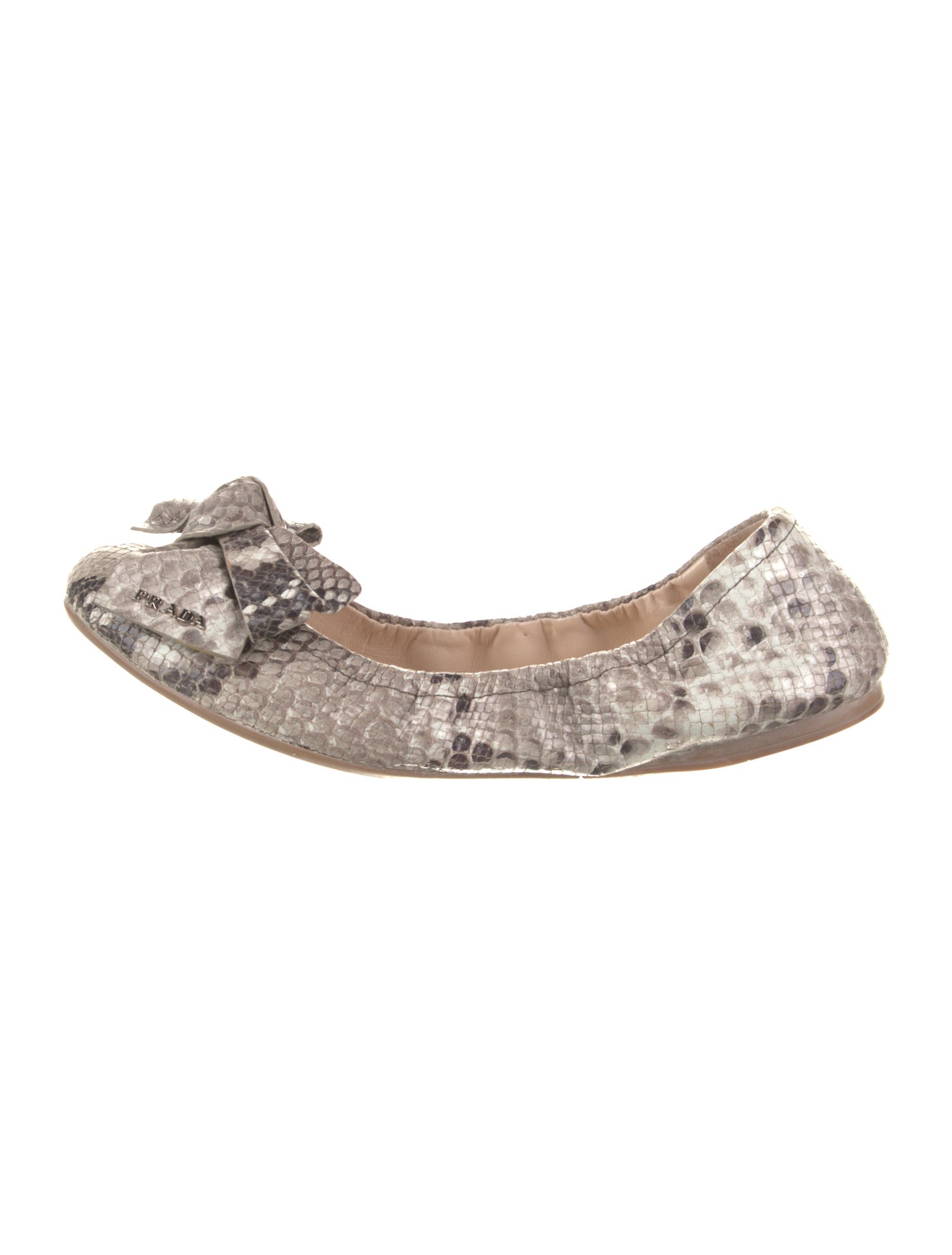 Prada Sport Leather Animal Print Ballet Flats