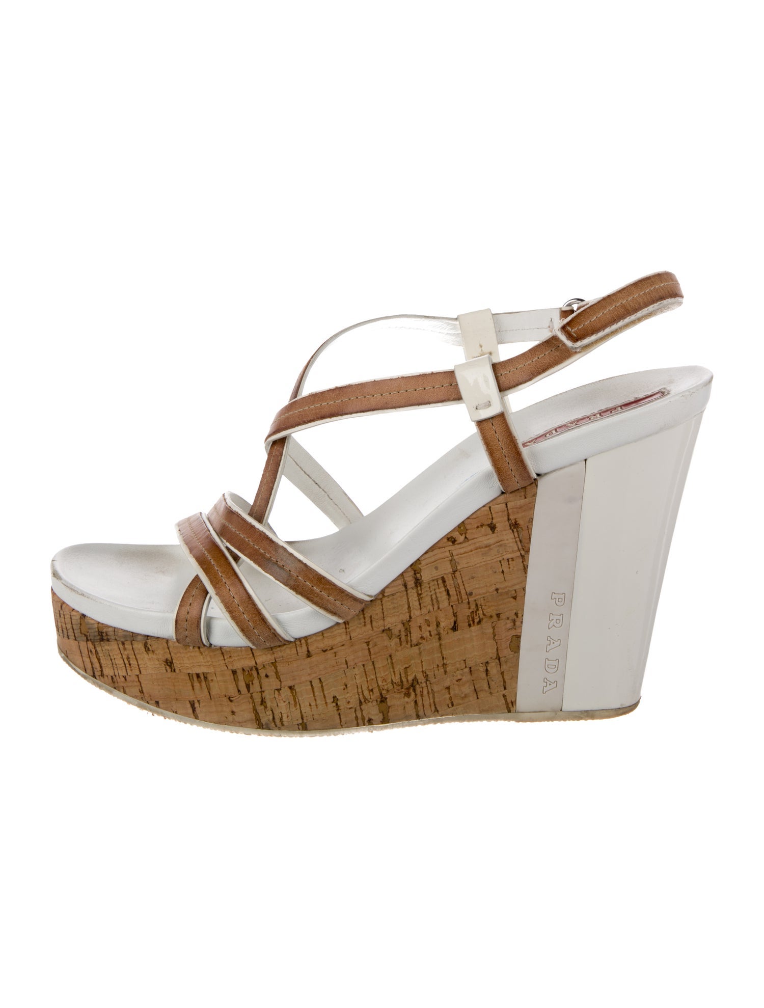 Prada Sport Leather Slingback Sandals