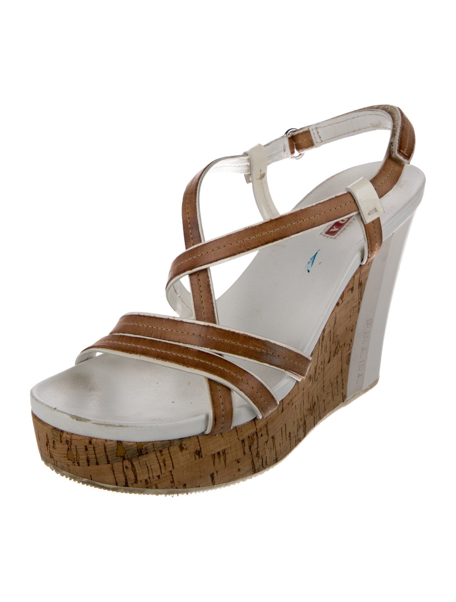 Prada Sport Leather Slingback Sandals