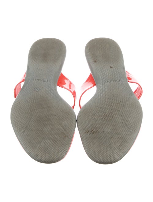 Prada Sport Patent Leather Chain-Link Accents Slides