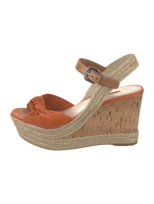 Prada Sport Suede Leather Trim Embellishment Espadrilles