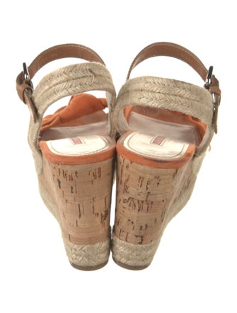 Prada Sport Suede Leather Trim Embellishment Espadrilles