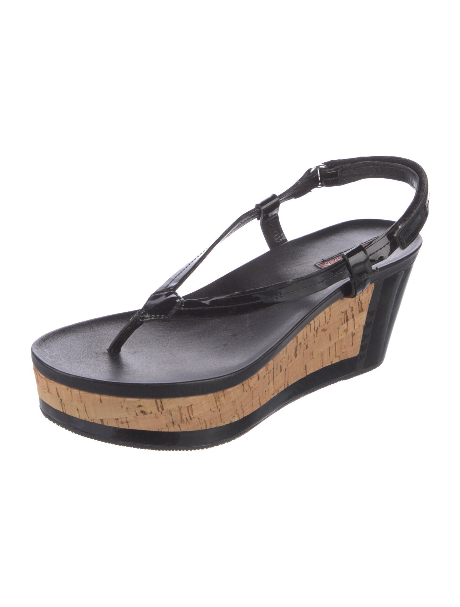 Prada Sport Vintage Patent Leather Slingback Sandals