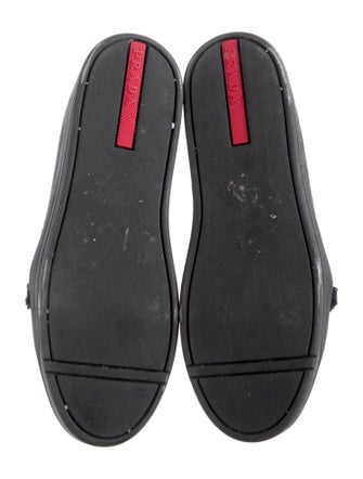 Prada Sport Leather Fur Trim Sneakers