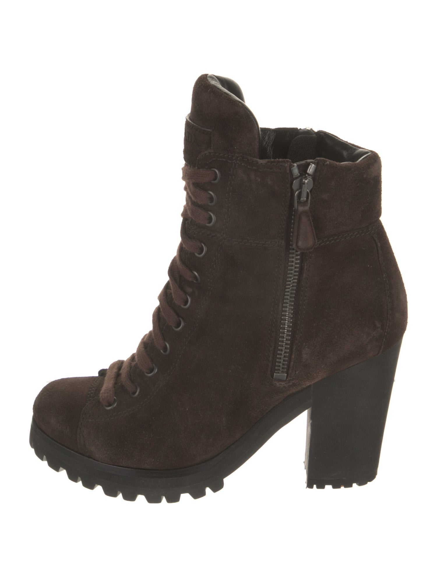 Prada Sport Suede Lace-Up Boots