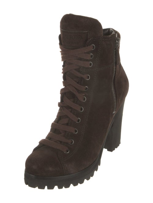 Prada Sport Suede Lace-Up Boots