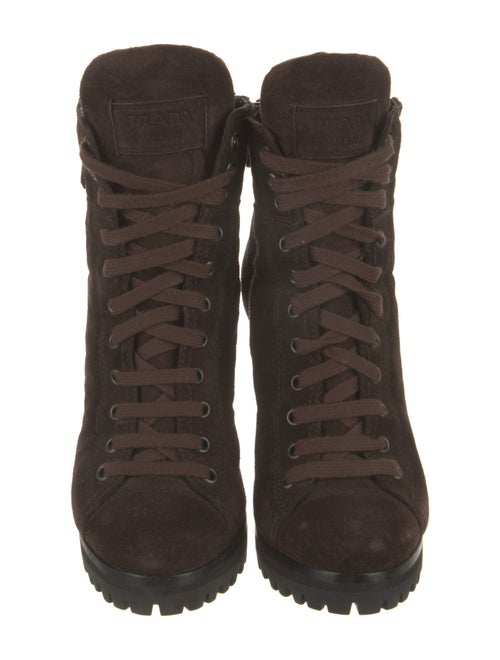 Prada Sport Suede Lace-Up Boots