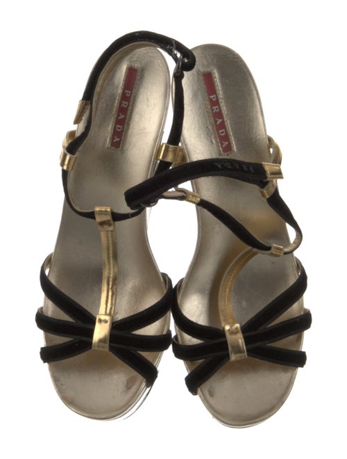 Prada Sport Leather T-Strap Sandals