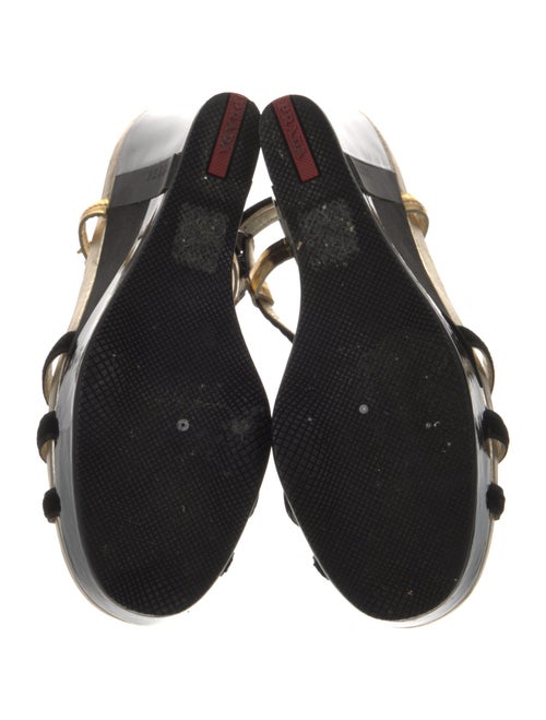 Prada Sport Leather T-Strap Sandals