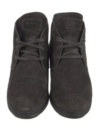Prada Sport Suede Lace-Up Boots