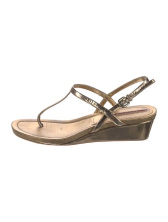 Prada Sport Leather T-Strap Sandals