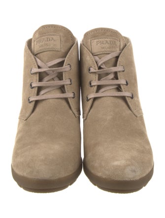 Prada Sport Suede Lace-Up Boots