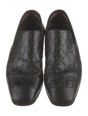 Gucci Web Accent Leather Dress Loafers