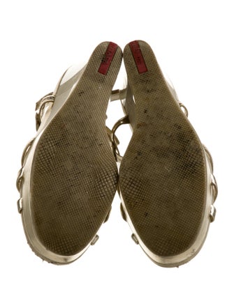 Prada Sport Leather T-Strap Sandals