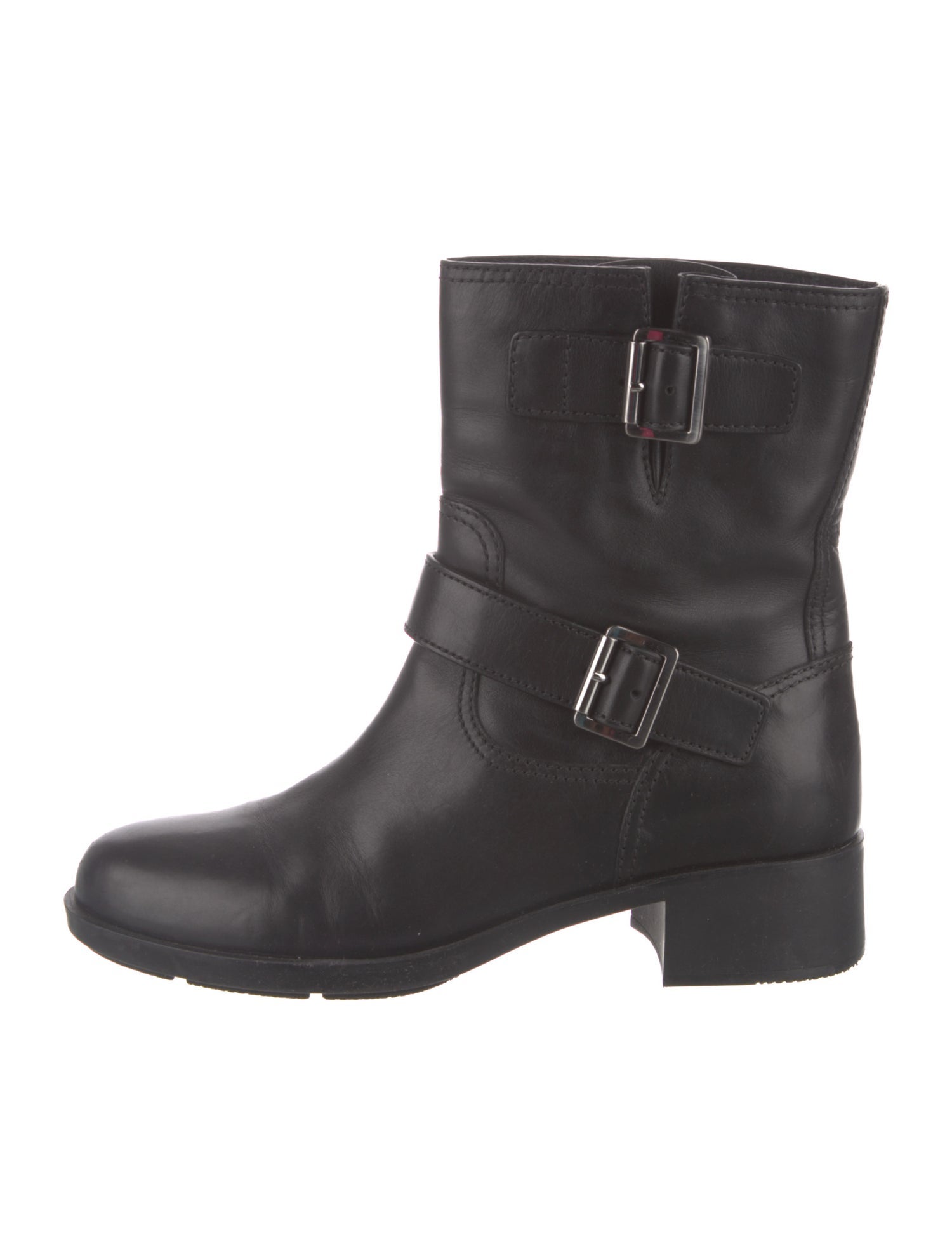 Prada Sport Leather Moto Boots