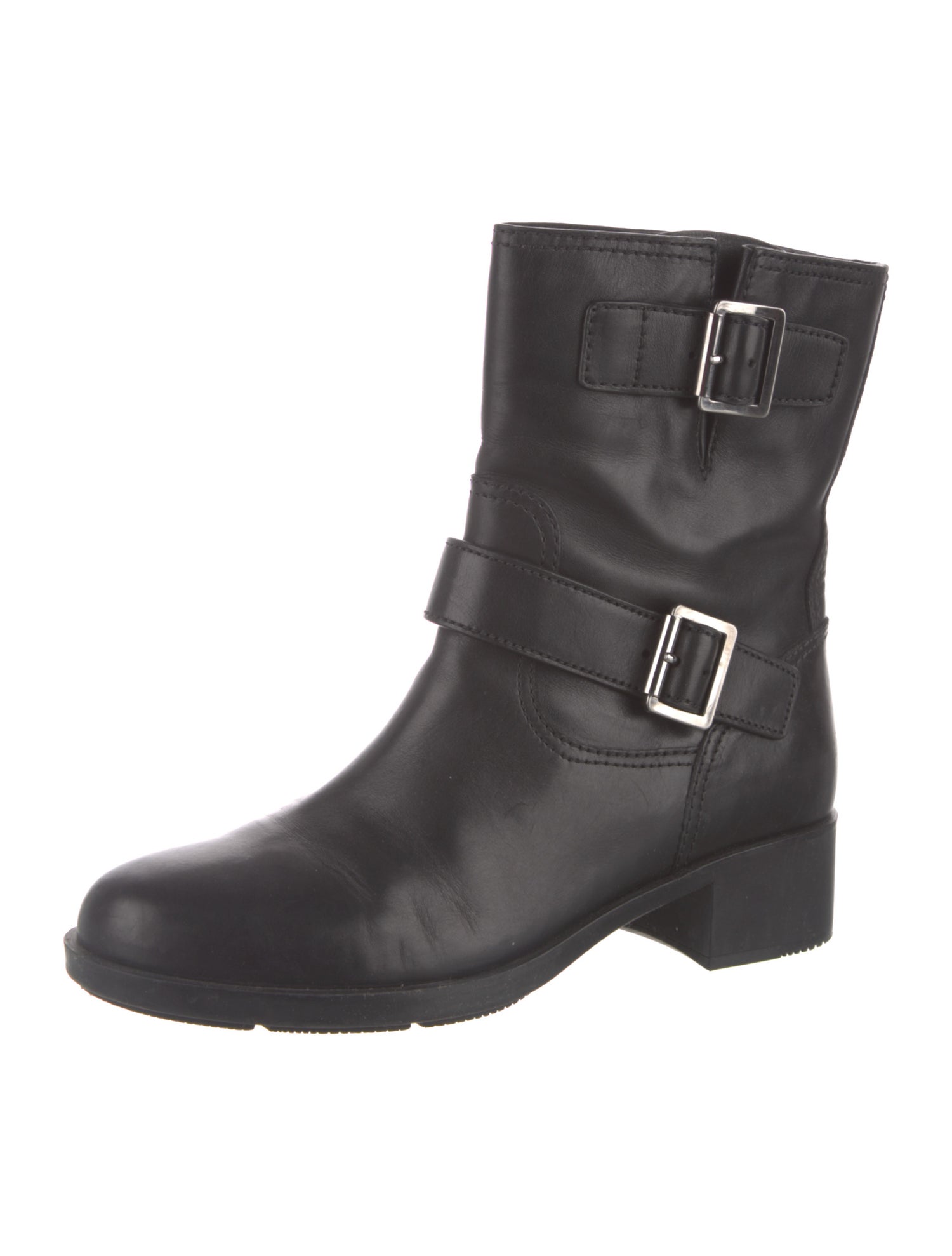 Prada Sport Leather Moto Boots