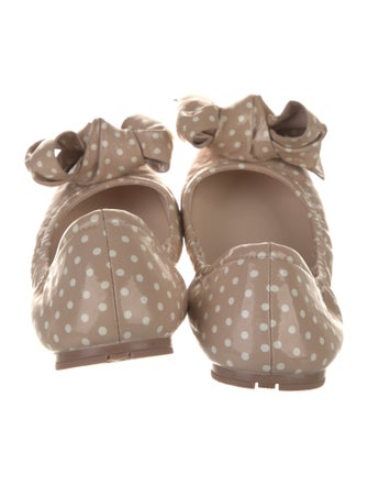 Prada Sport Patent Leather Bow Accents Ballet Flats