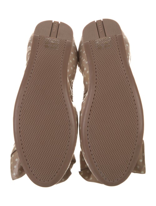 Prada Sport Patent Leather Bow Accents Ballet Flats