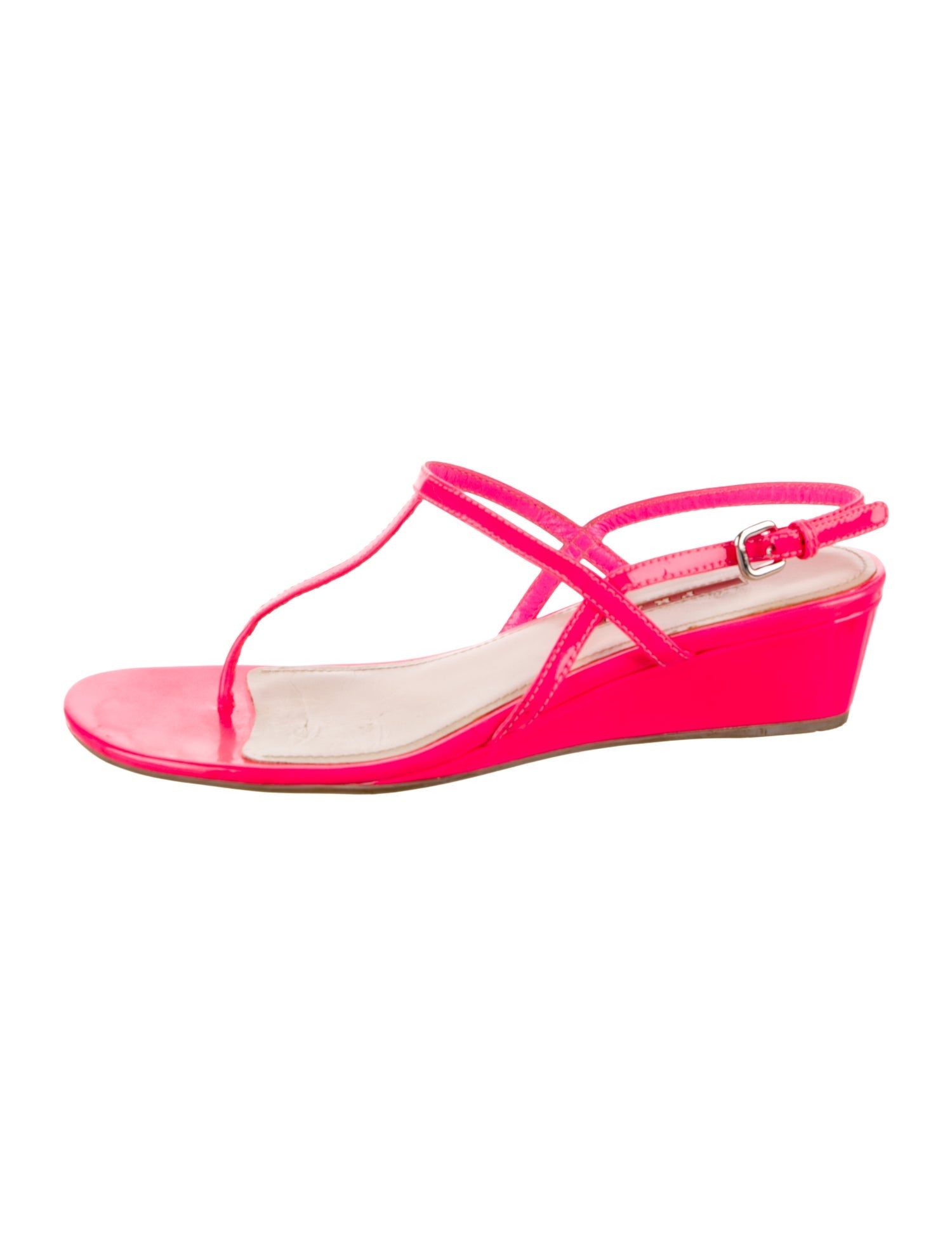 Prada Sport Patent Leather T-Strap Sandals