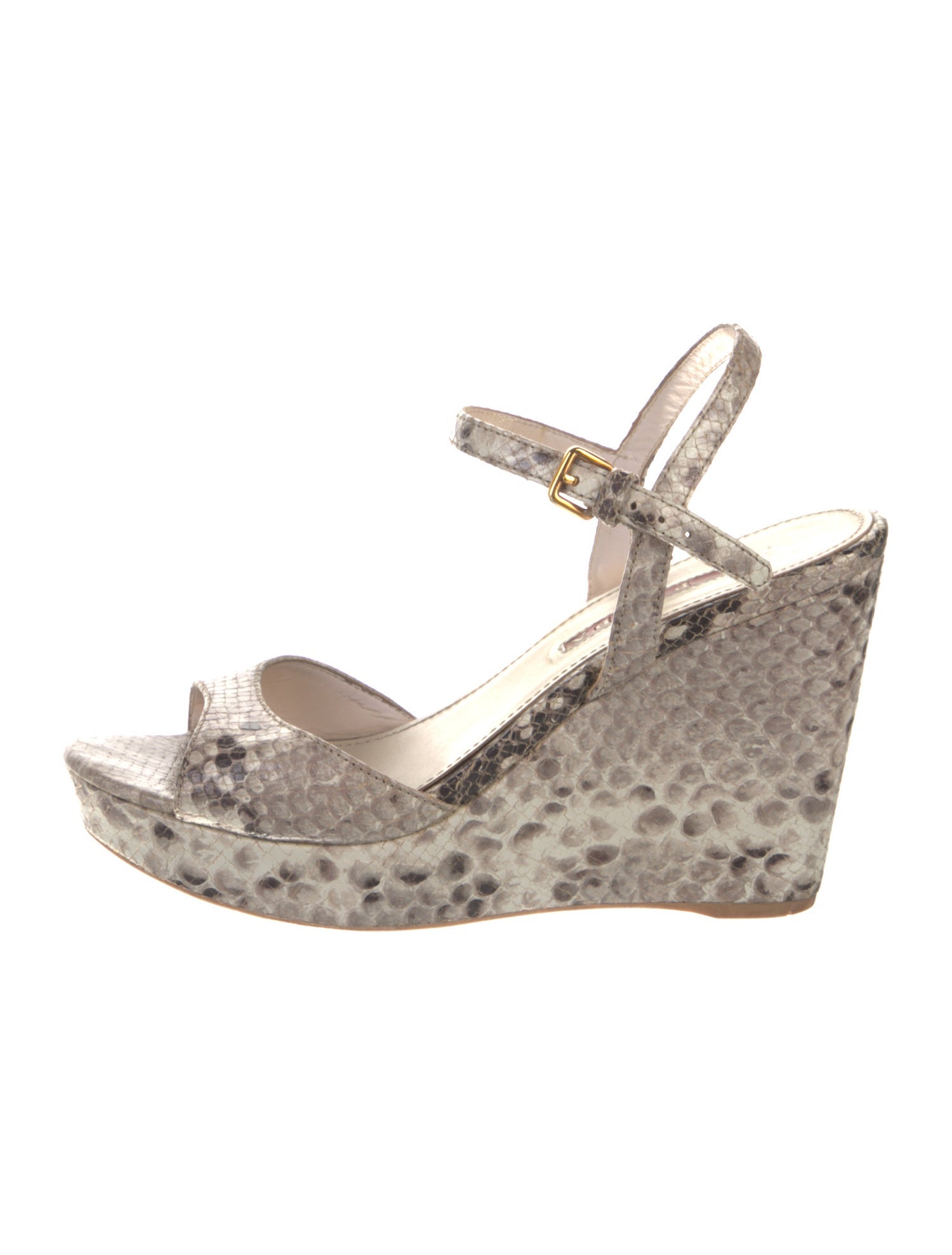 Prada Sport Leather Animal Print Sandals