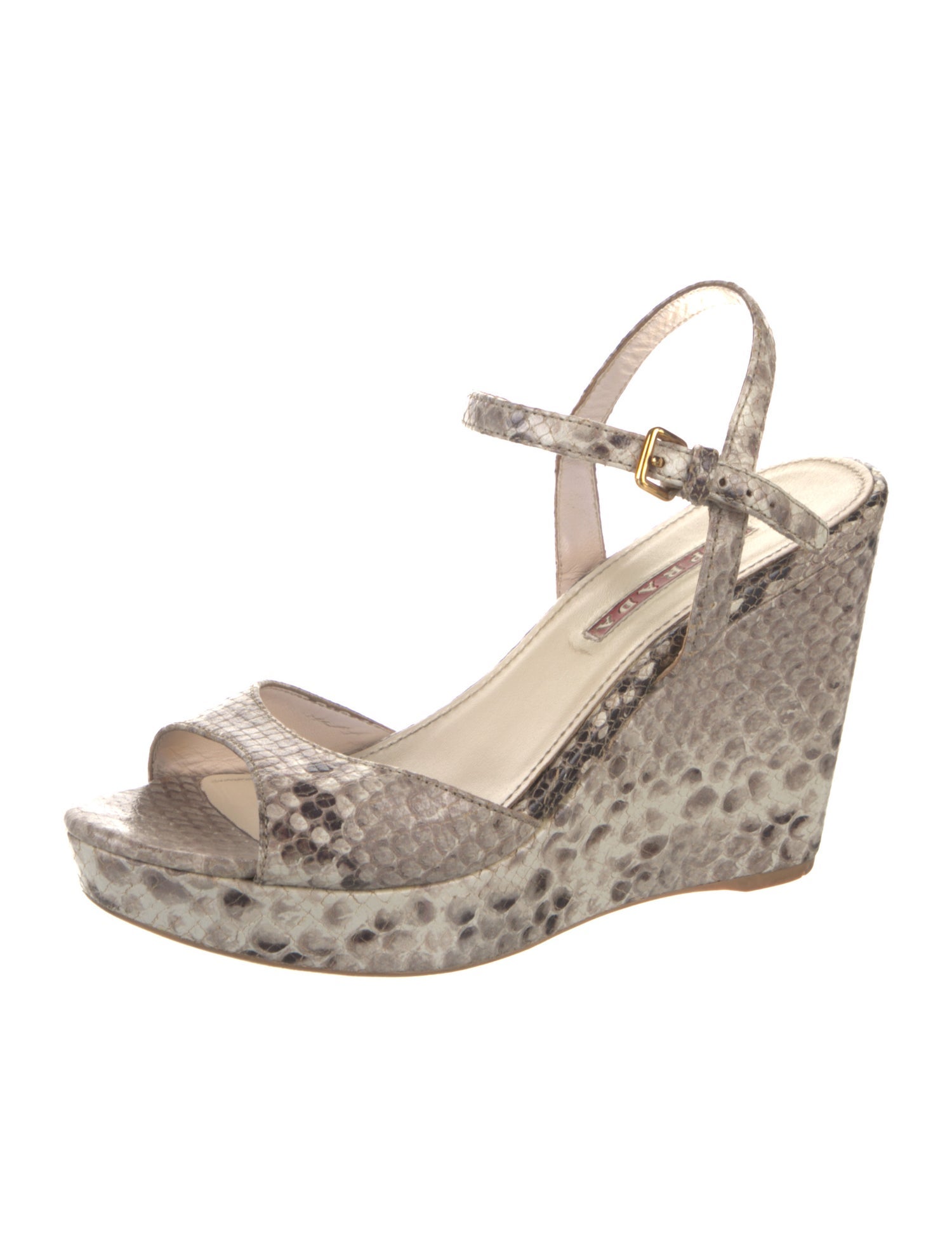 Prada Sport Leather Animal Print Sandals