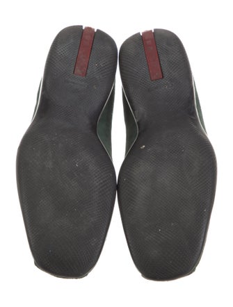 Prada Sport Enameled Metal Triangle Suede Loafers