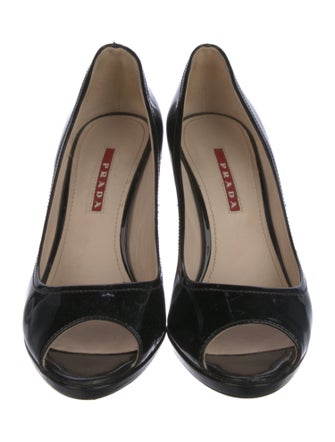 Prada Sport Patent Leather Slingback Sandals