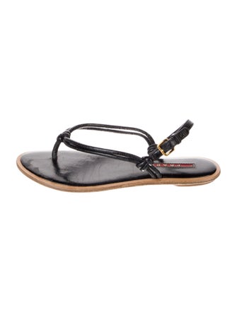 Prada Sport Leather Slingback Sandals