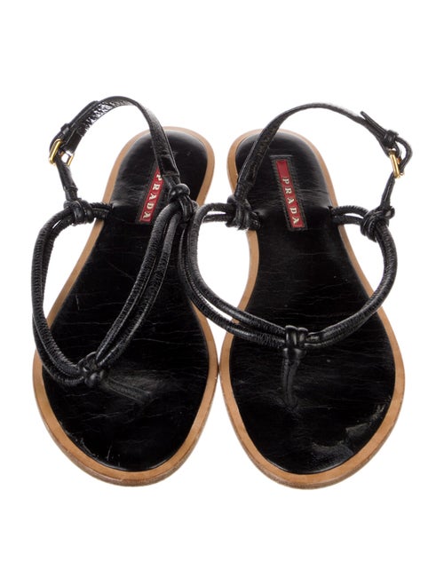 Prada Sport Leather Slingback Sandals