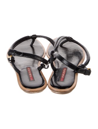 Prada Sport Leather Slingback Sandals