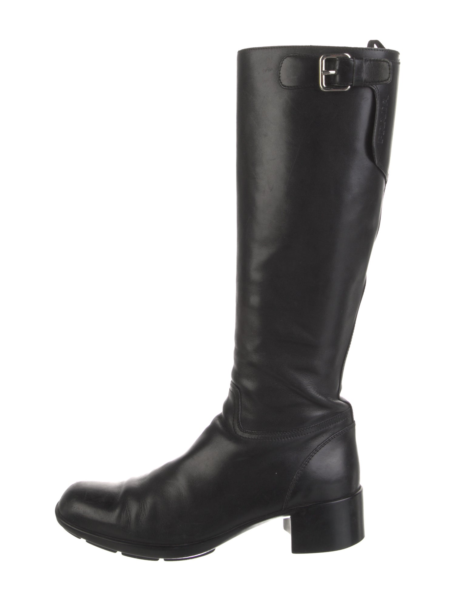 靴 Prada Sport Black Leather Riding Boots Prada Sport Leather Riding Boots - Black Boots, Shoes - WPR139986