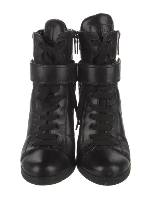 Prada Sport Leather Combat Boots