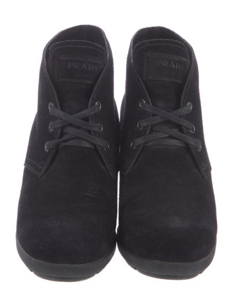 Prada Sport Suede Lace-Up Boots
