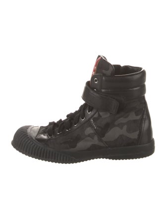 Prada Sport Nylon Camouflage Print Combat Boots