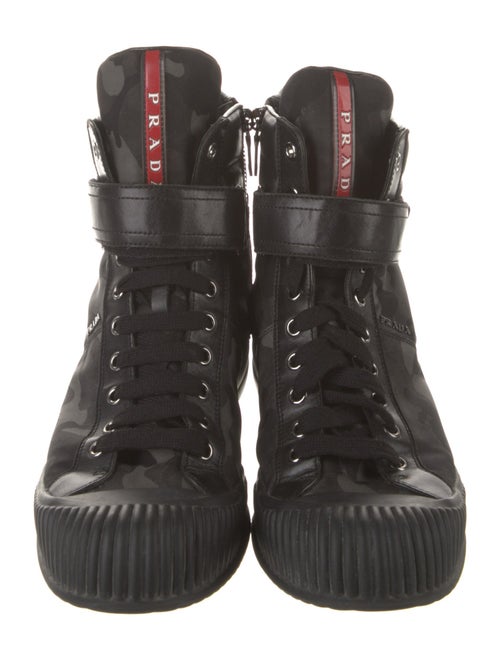 Prada Sport Nylon Camouflage Print Combat Boots