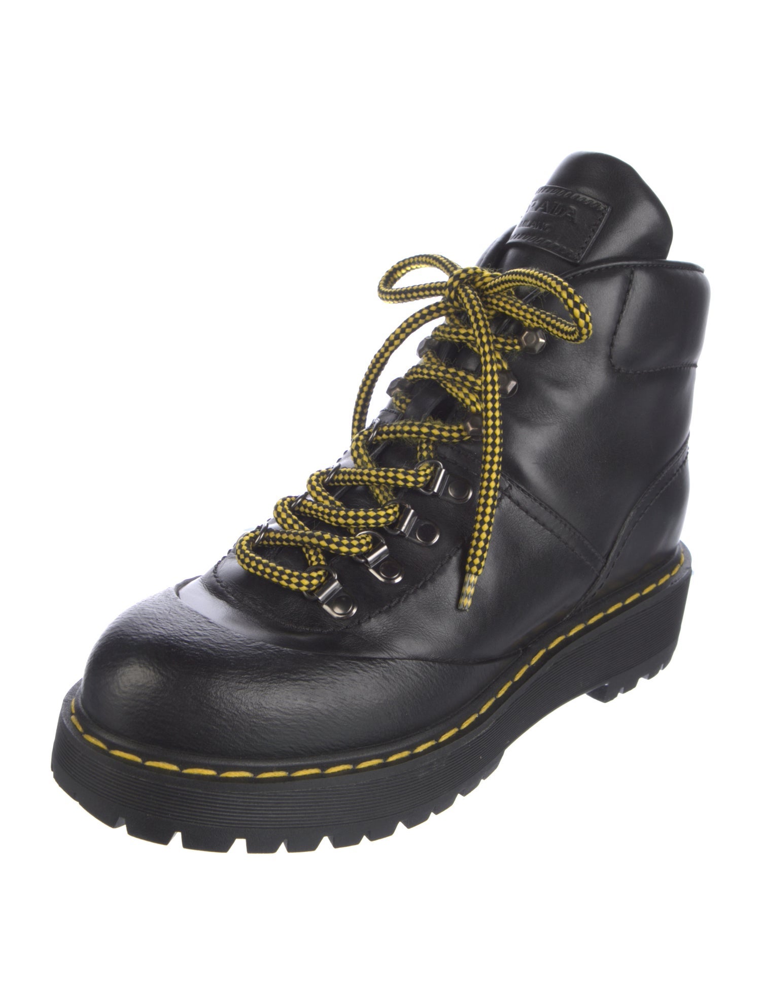 Prada Sport Leather Combat Boots