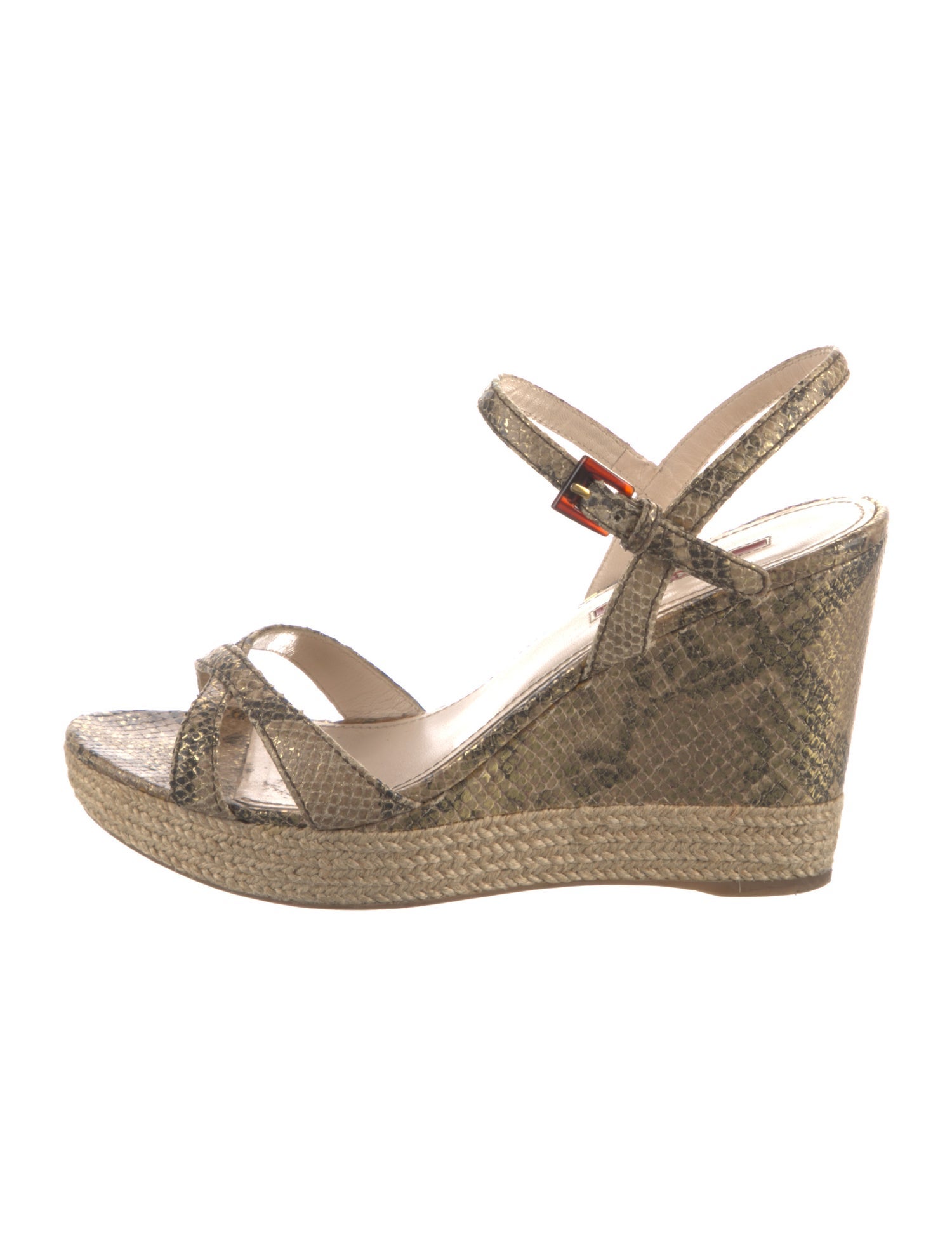 Prada Sport Leather Animal Print Espadrilles