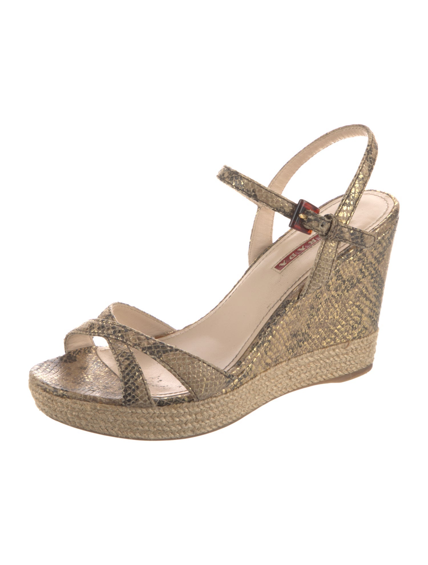 Prada Sport Leather Animal Print Espadrilles