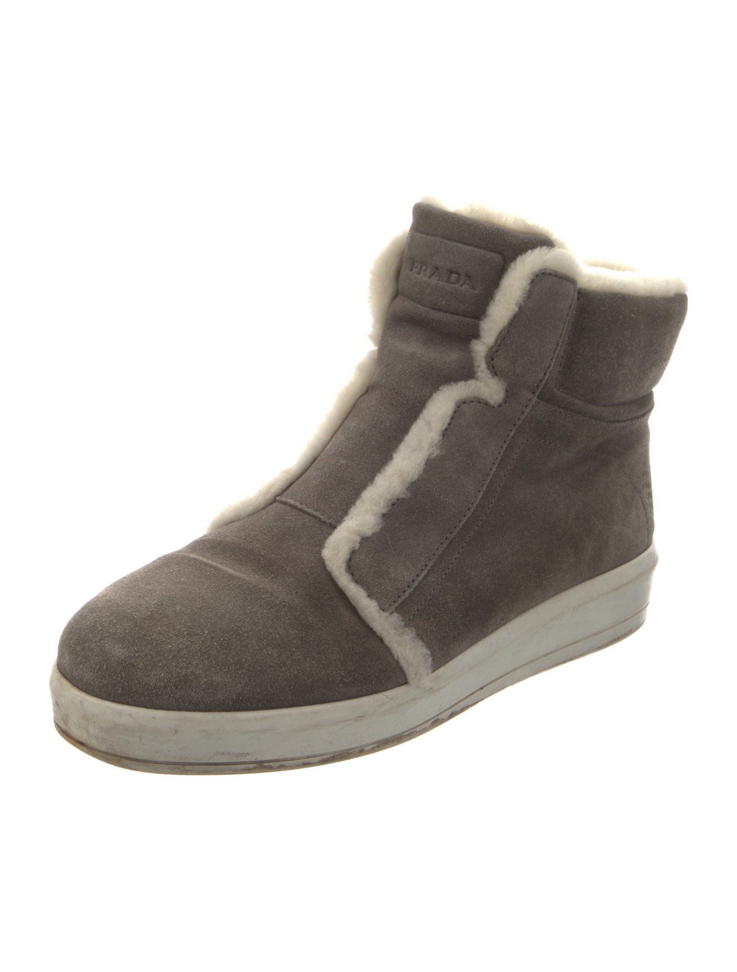 Prada Sport Shearling Fur Trim Sneakers