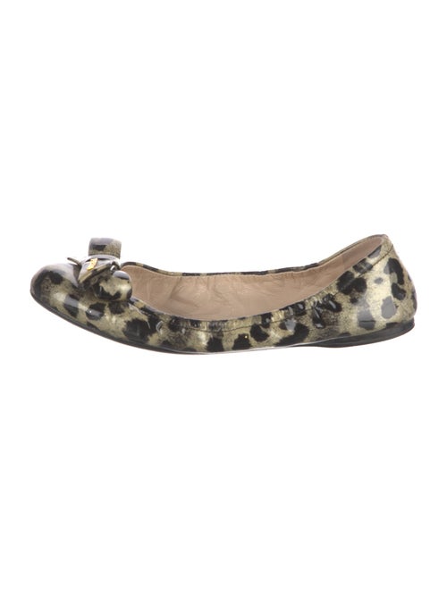 Prada Sport Patent Leather Animal Print Flats